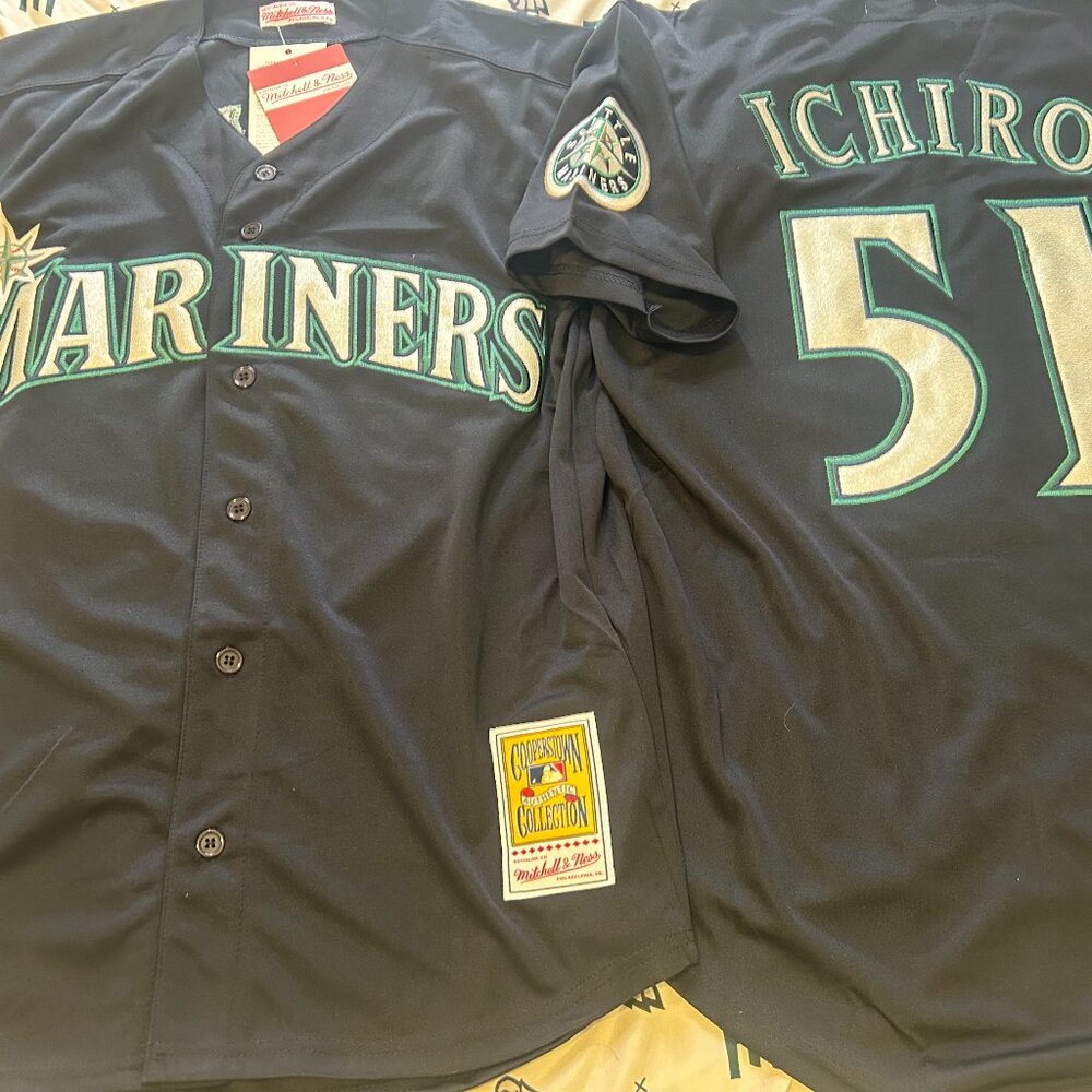 Mitchell & Ness SEATTLE MARINERS ICHIRO SUZUKI Men's JERSEY Sz M,L,XL,2X NWT